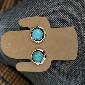 Very Pretty Native American Navajo Turquoise Earrings